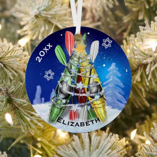 De kerstboom van Kayak Metalen Ornament (Insitu)