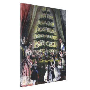 De kerstboom van koningin Victoria Canvas Afdruk