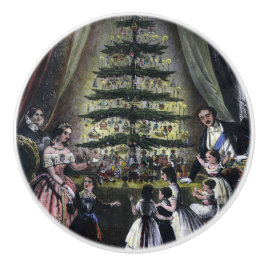 De kerstboom van koningin Victoria Keramische Knop