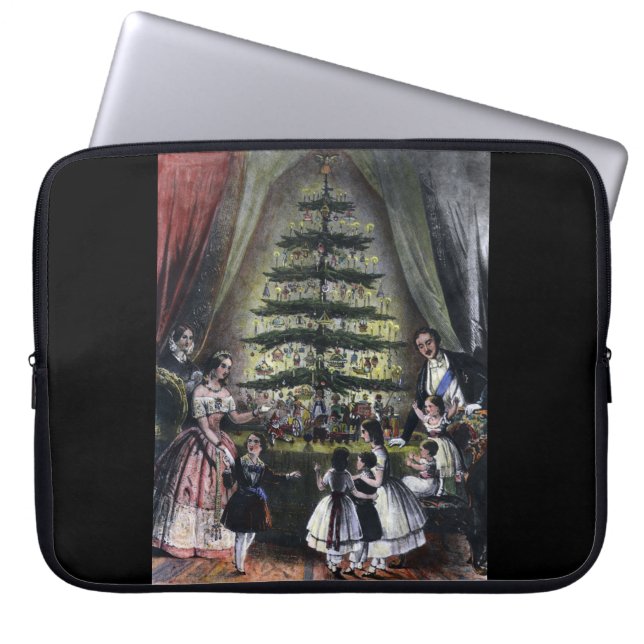De kerstboom van koningin Victoria Laptop Sleeve (Voorkant)