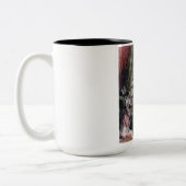 De kerstboom van koningin Victoria Tweekleurige Koffiemok (Links)