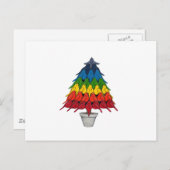 De Kerstboom van Robins van de regenboog Feestdagenkaart (Voorkant / Achterkant)