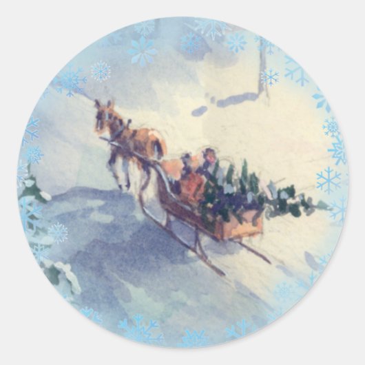 DE KERSTBOOM VAN SHARON SHARPE MEE NAAR HUIS NEMEN RONDE STICKER (Voorkant)