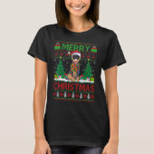 De kerstboom verlicht de lelijke Santa Blue Heeler T-shirt (Voorkant)