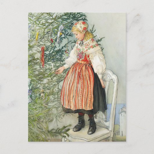 De kerstboom versieren - Carl Larsson Briefkaart (Voorkant)