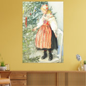 De kerstboom versieren - Carl Larsson Canvas Afdruk (Insitu (Woonkamer))