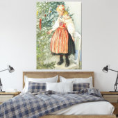 De kerstboom versieren - Carl Larsson Canvas Afdruk (Insitu (Slaapkamer))