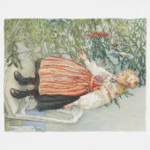 De kerstboom versieren - Carl Larsson Fleece Deken (Voorkant (Horizontaal))