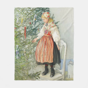 De kerstboom versieren - Carl Larsson Fleece Deken