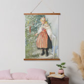De kerstboom versieren - Carl Larsson Hangend Wandkleed (Slaapkamer)
