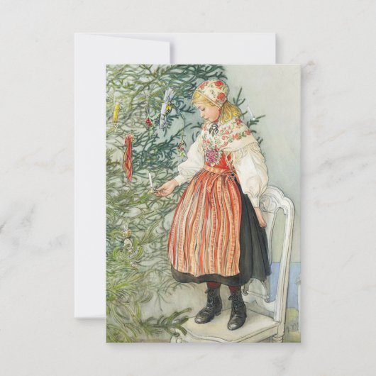 De kerstboom versieren - Carl Larsson Kaart (Voorkant)