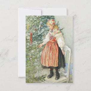 De kerstboom versieren - Carl Larsson Kaart