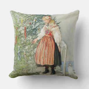 De kerstboom versieren - Carl Larsson Kussen