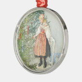 De kerstboom versieren - Carl Larsson Metalen Ornament (Links)