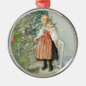 De kerstboom versieren - Carl Larsson Metalen Ornament (Voorkant)