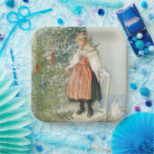 De kerstboom versieren - Carl Larsson Papieren Bordje (Feest)