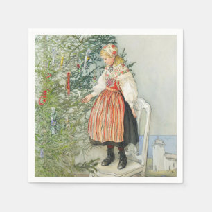 De kerstboom versieren - Carl Larsson Servet