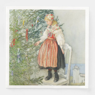 De kerstboom versieren - Carl Larsson Servet