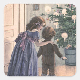 "De kerstboom" Vierkante Sticker