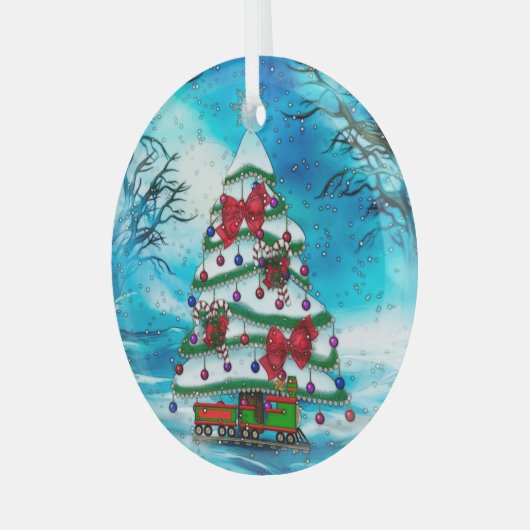 De kerstboomkunst glas ornament (Voorkant links)