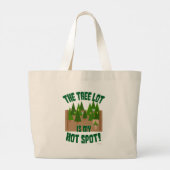 De kerstboomstam is mijn hotspot-vakantie-Cartoon Grote Tote Bag (Achterkant)