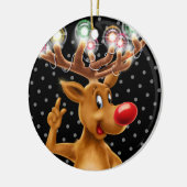 De kerstboomversiering Rudolph verlicht. Keramisch Ornament (Links)