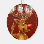 De kerstboomversiering Rudolph verlicht. Keramisch Ornament (Links)