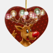 De kerstboomversiering Rudolph verlicht. Keramisch Ornament (Achterkant)