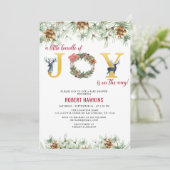 De kerstbundel is onderweg Baby shower Kaart (Staand voorkant)