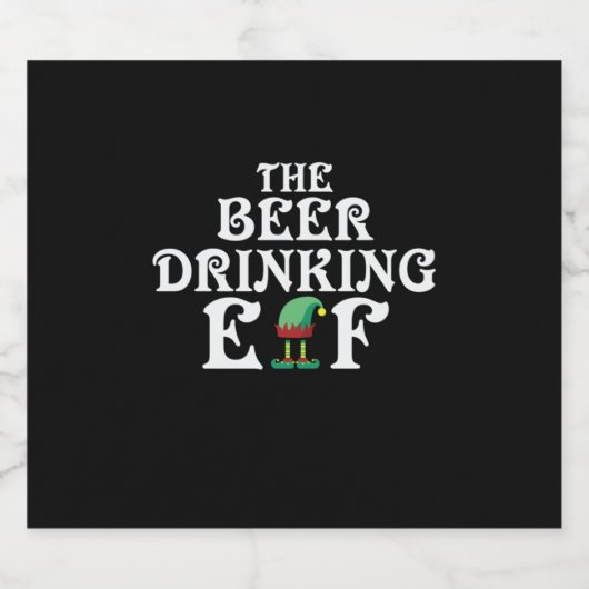 De kerstcadeau Drink Elf Bier Etiket (Enkel label)