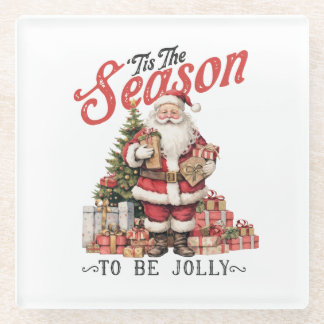 De kerstcadeau is het seizoen glazen onderzetter