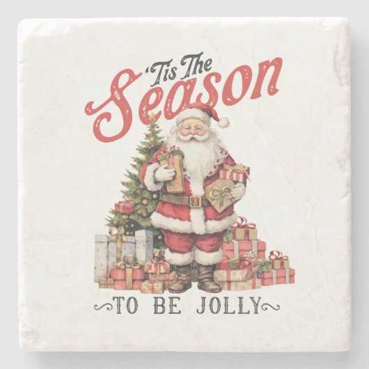 De kerstcadeau is het seizoen stenen onderzetter (Voorkant)