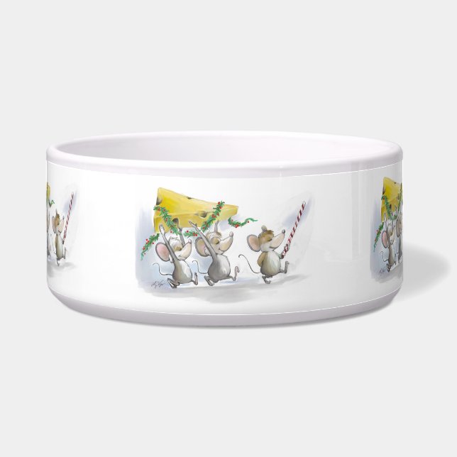 De kerstcadeaubont komt er aan voerbakje (Voorkant)