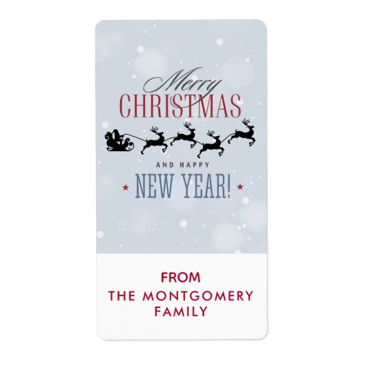 De kerstcadeautje van de kerstman met zijn vliegen etiket (Voorkant)