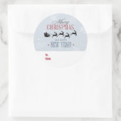 De kerstcadeautje van de kerstman met zijn vliegen ronde sticker (Tas)