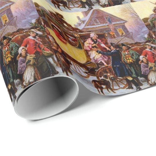 De kerstcoach cadeaupapier (Rol Hoek)