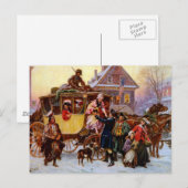 De kerstcoach feestdagenkaart (Voorkant / Achterkant)