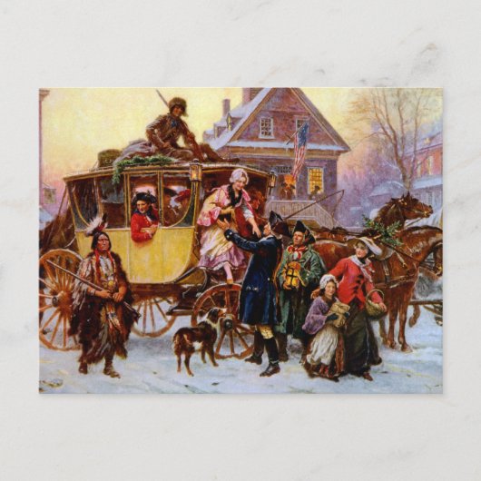 De kerstcoach feestdagenkaart (Voorkant)