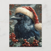De Kerstelijke Raaf Briefkaart (Voorkant)