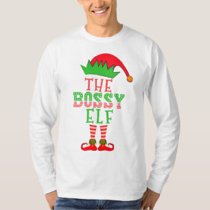 De kerstfamilie Bossy Elf komt overeen met Pajama  T-shirt