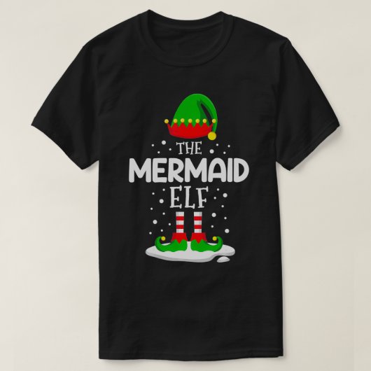 De kerstfamilie Mermaid Elf komt overeen met het k T-shirt (Design voorkant)