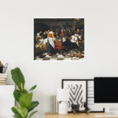 De kerstfeest, 1664 Jan Steen Poster (Thuiskantoor)