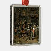 De kerstfeest, 1668 metalen ornament (Rechts)