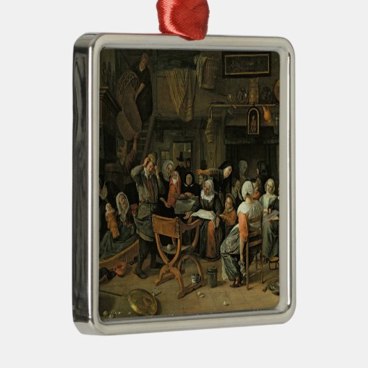De kerstfeest, 1668 metalen ornament (Rechts)