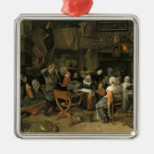 De kerstfeest, 1668 metalen ornament (Voorkant)