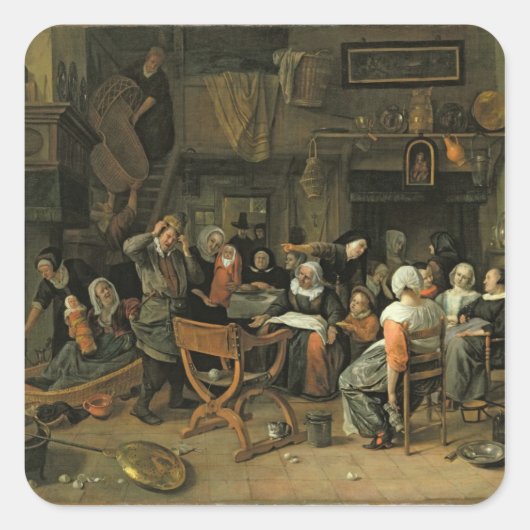 De kerstfeest, 1668 vierkante sticker (Voorkant)