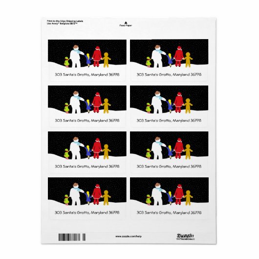 De kerstfeestdag etiket (Full Sheet)