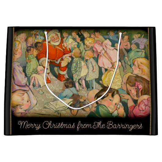 De kerstfeestdag van de kerstman groot cadeauzakje (Voorkant)