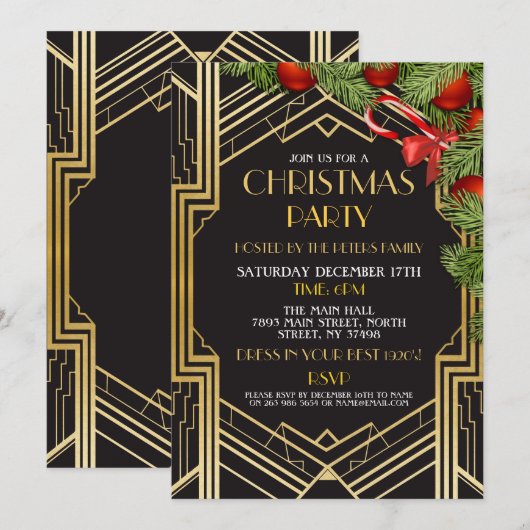 De kerstfeestelijke feestdag van 1920, Gold Art De Kaart (Voorkant / Achterkant)