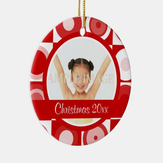 De kerstfoto van Retro personaliseren Keramisch Ornament (Rechts)